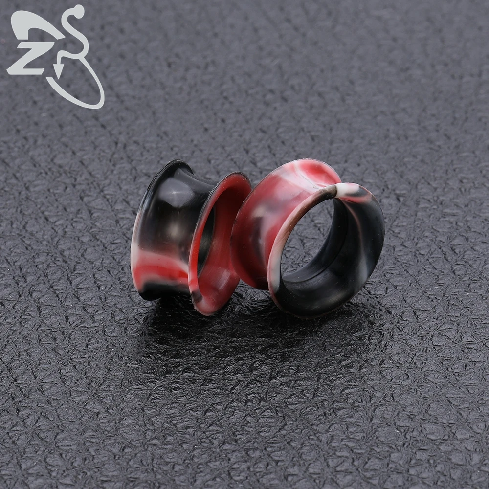 ZS 3-25mm Double Flared Acrylic Silicone Flexible Ear Gauges Tunnel Plugs Ear Expansion for Men Women Ear Stretcher Ear Piercing