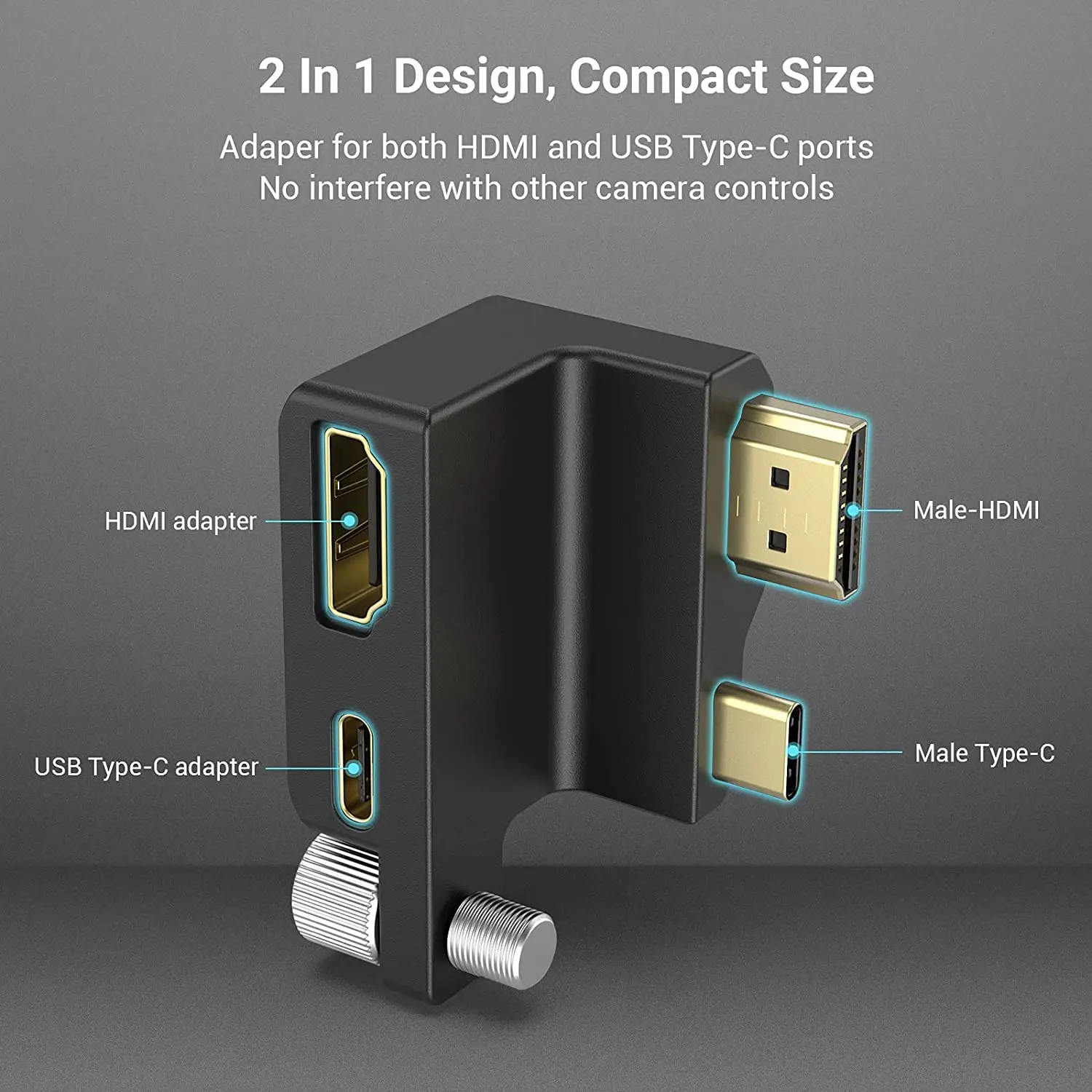 SmallRig HDMI & USB-C Right-Angle Adapter for BMPCC 6K Pro 3289 Dedicated for BMPCC 6K Pro cage 3270