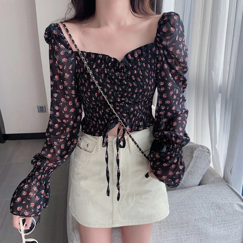 Cheap wholesale 2021 spring summer autumn new fashion casual chiffon women shirt woman female OL long sleeve top Vy1264