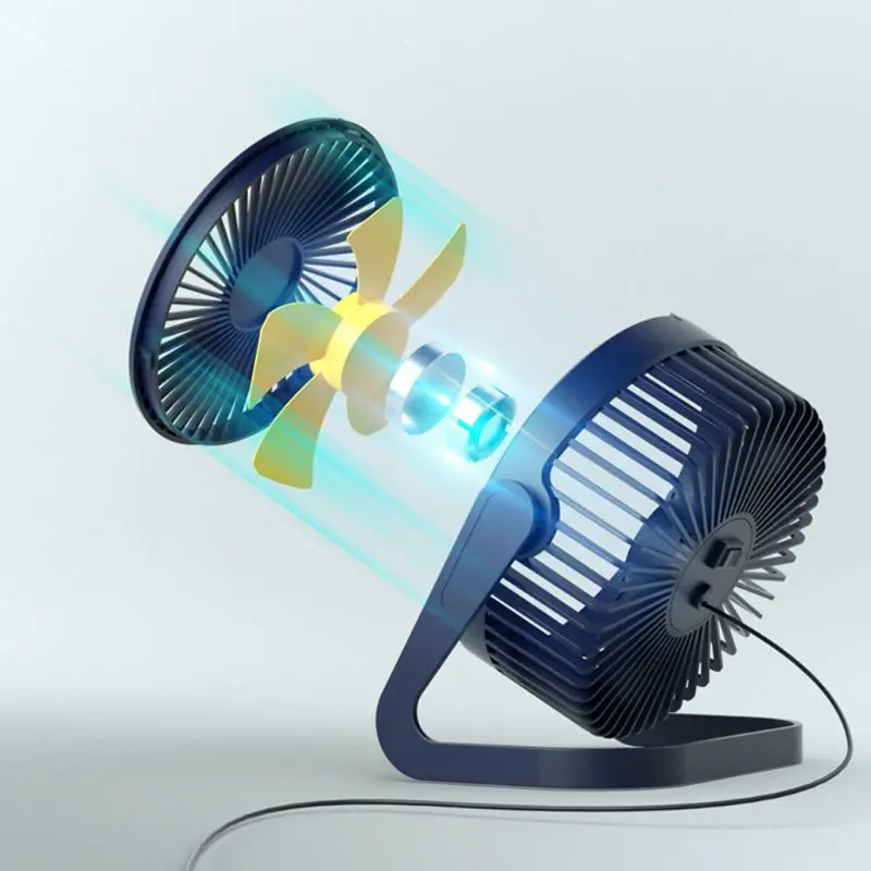 مروحة مكتب USB مع مفتاح تشغيل/إيقاف ، 2 سرعات ، للمنزل والمكتب والسيارة والخارج ، دوران 360 درجة ، 5/6/8 بوصة ، 19QE