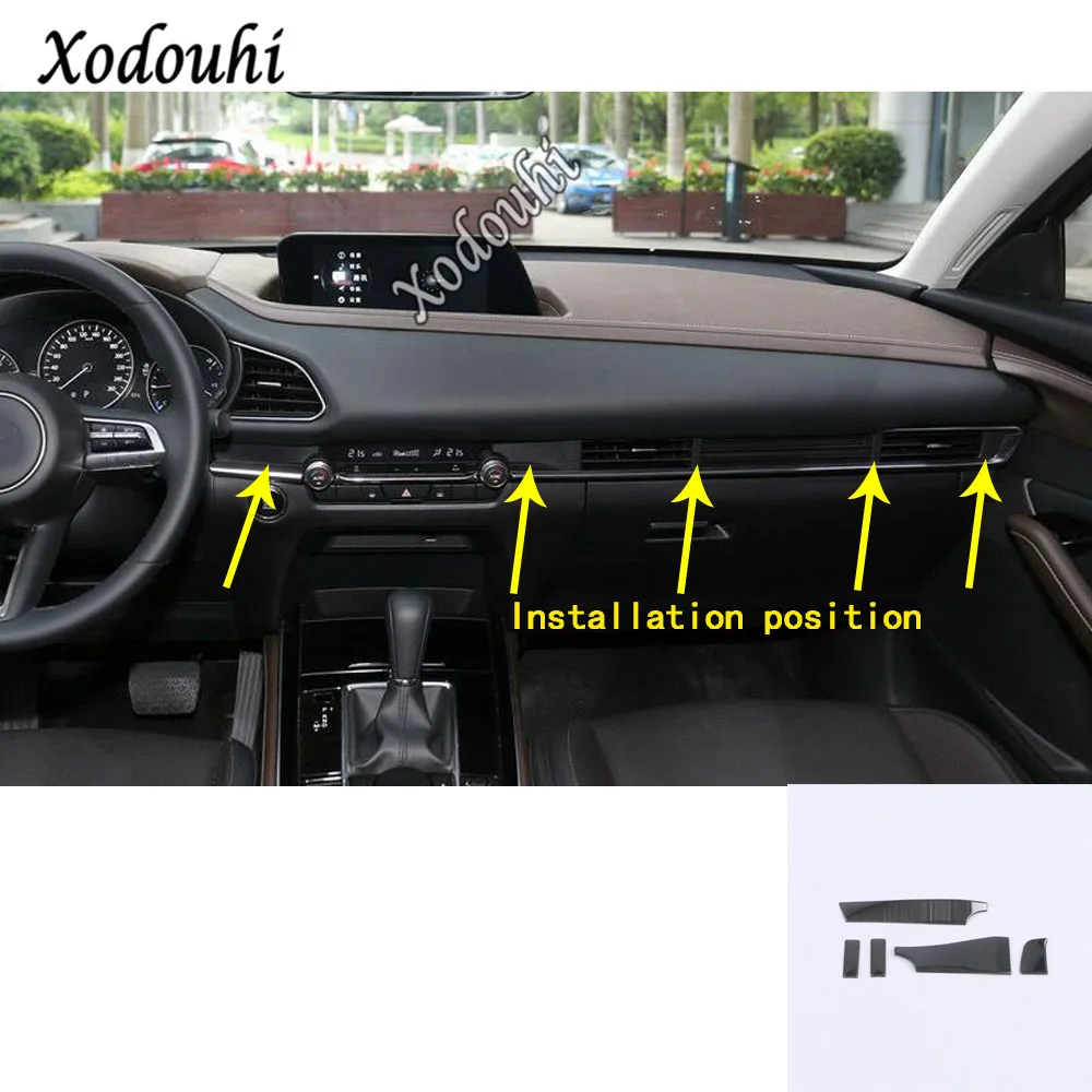 Styling Cover Glove Box Cover Detector Trim Middle Console Control Dashboard Panel 5pcs For Mazda CX-30 CX30 2020 2021 2022 2023