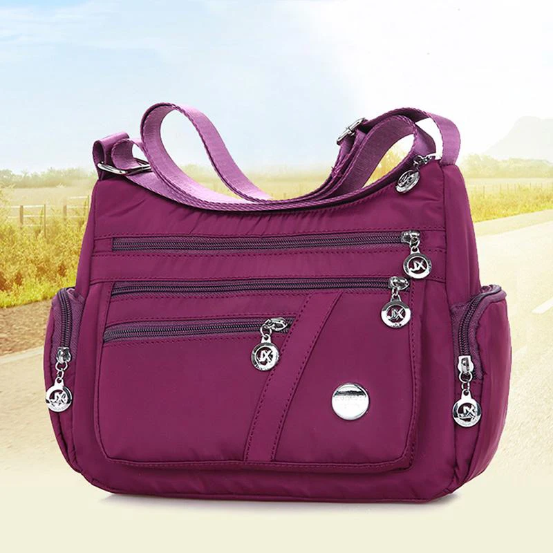 Casual Frauen Schulter Umhängetasche Oxford Wasserdichte Zipper Handtaschen Paket Weibliche Große Kapazität Reise Umhängetasche – Detail 22