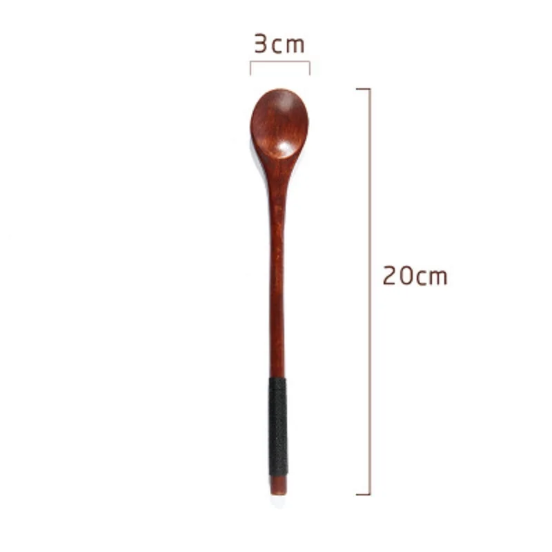 New small wooden spoon kitchen cooking utensils long handle ice cream coffee tea spoon creative handmade wooden tableware kitche