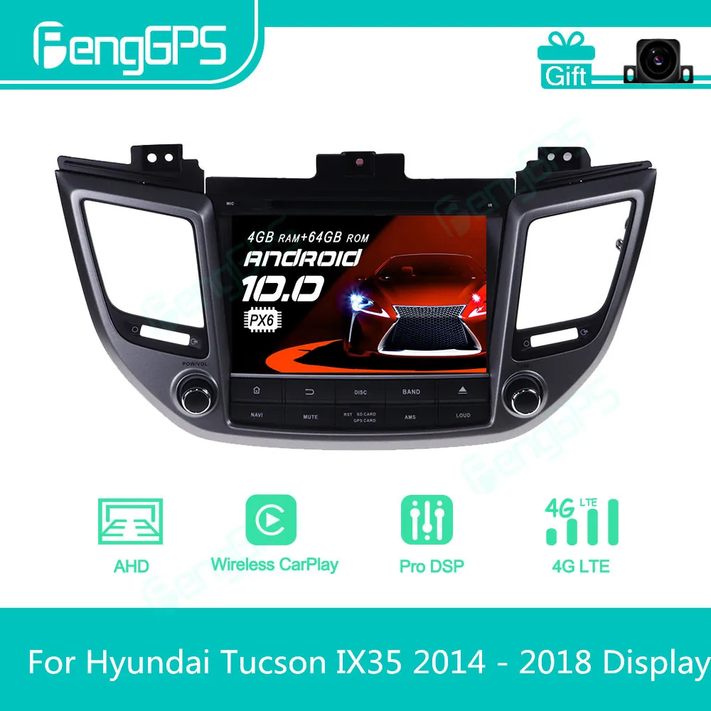 

For Hyundai Tucson IX35 2014 - 2018 Android Car Radio Stereo Multimedia DVD Player 2 Din Autoradio GPS Navigation PX6 Unit