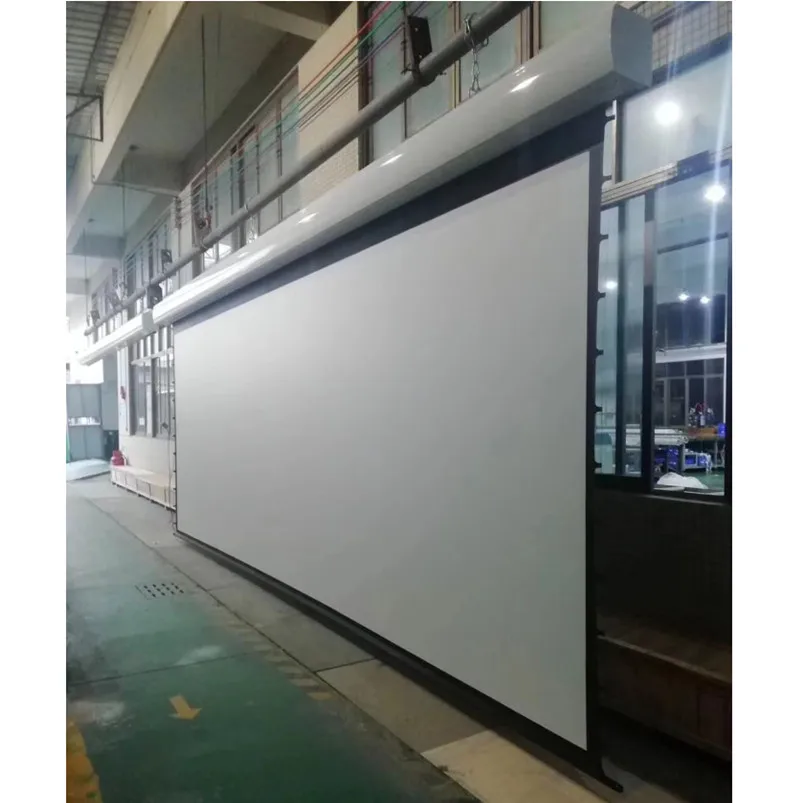 큰 장소 탭은 상업적인 가정 극장 거대한 자동화된 투상 스크린을 위한 전기 영화관 스크린을 긴장시켰습니다