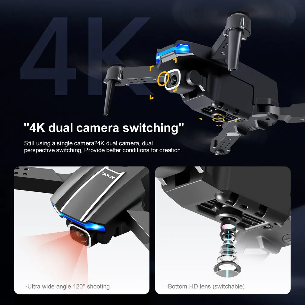 S65 Mini Drone 4K Daul กล้อง WiFi FPV แบบพกพารีโมทคอนโทรล Drones RC Quadcopter กล้อง Dron ของเล่น