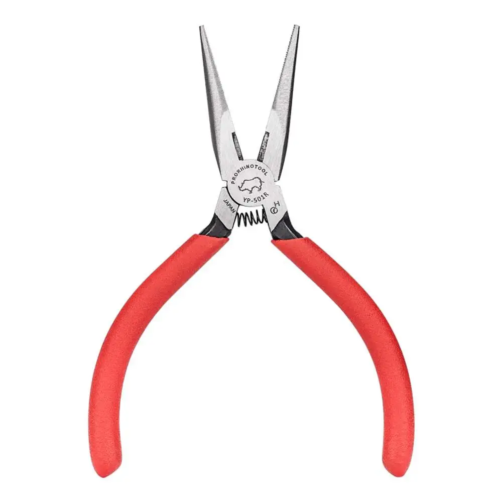 Japanese RHINO YP-501R 125mm (5 inch) Long Nose Pliers Super Hard Pointy Cutting Nippers for Processing Jewelry Repairing