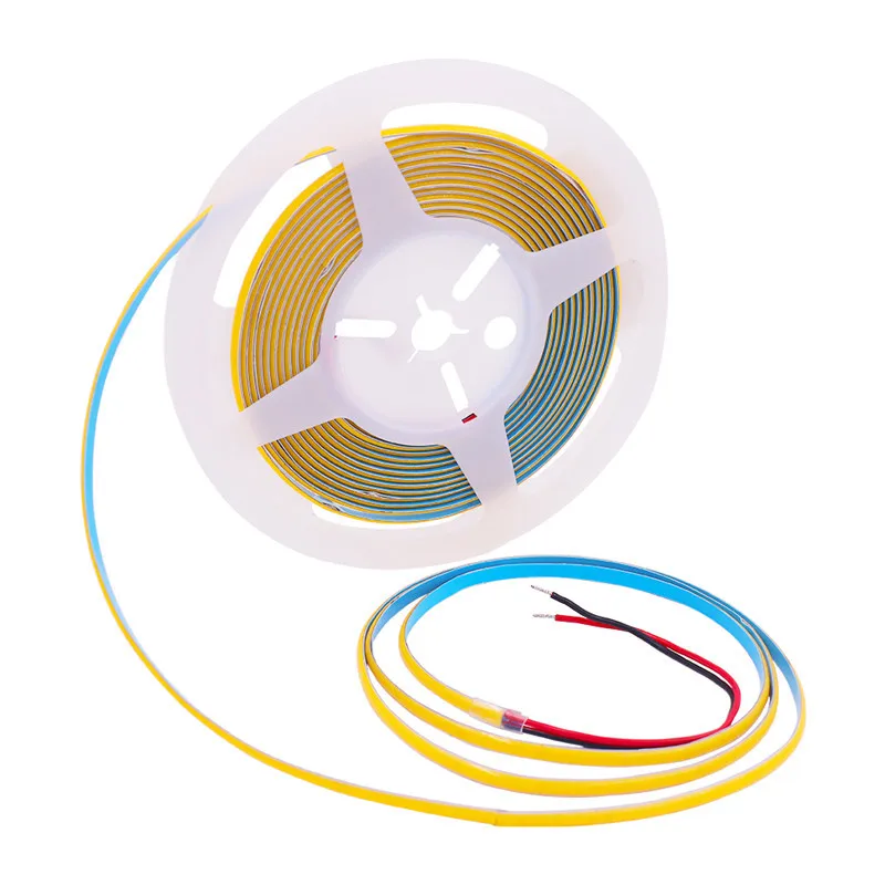 3mm 4mm 5mm Thin Slim COB Led Strip 12V 24V  Narrow Flexible Tape Room Wall Car Natural White 4000k Red Green Blue Orange Pink