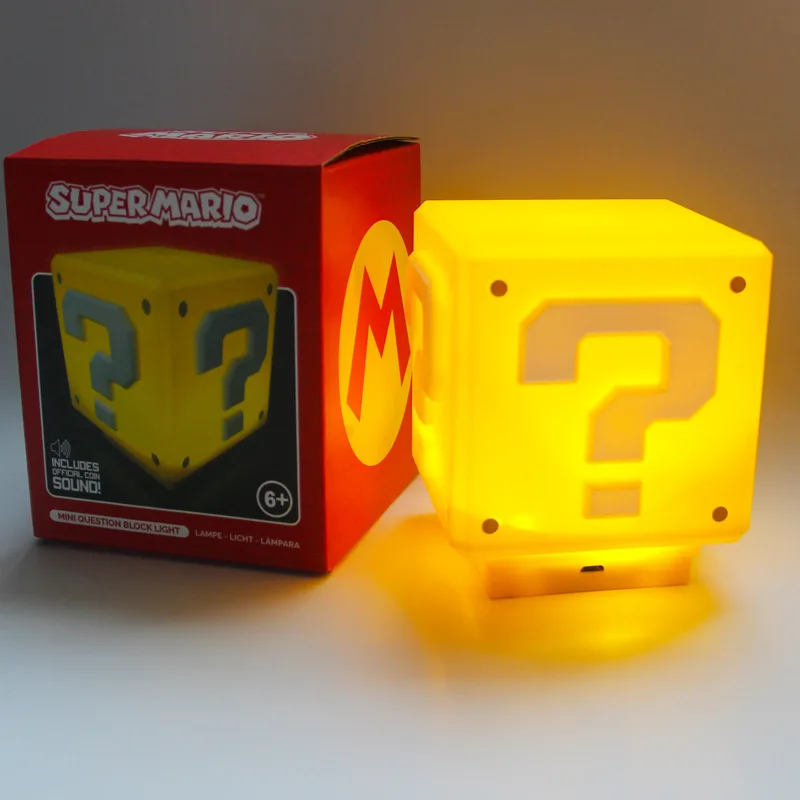 

Game Marios LED Night Light Question Mark Sound Rechargeable Cube Home Decoration Lamp Lampara Boy Kid Gift Bedroom toy