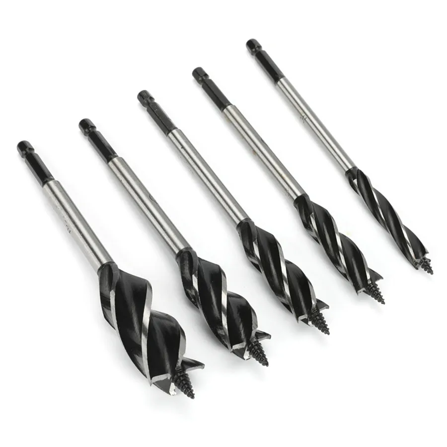 Gỗ Hỗ Trợ Mũi Khoan 4 Khe Cắm 4 Cánh Gỗ Mũi Lục Giác Tay Cầm Reaming Khoan Lỗ Mở 10-35Mm Tiều Phu
