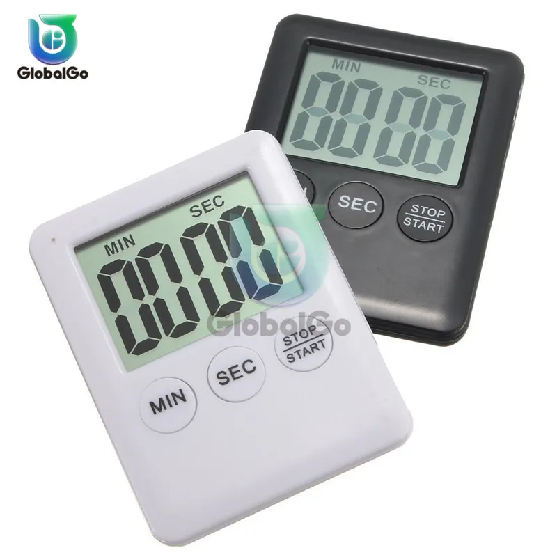 Super Thin LCD Digital Screen Kitchen Timer Square Cooking Count Up Countdown Alarm Sleep Stopwatch Clock Sport