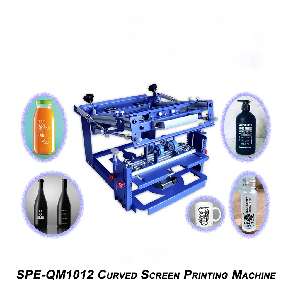 Manual Cylinder Curved Screen Printing Press Machine Pen Cup Mug Bottle Screen Printer Machine Desktop Curved Printing Machine