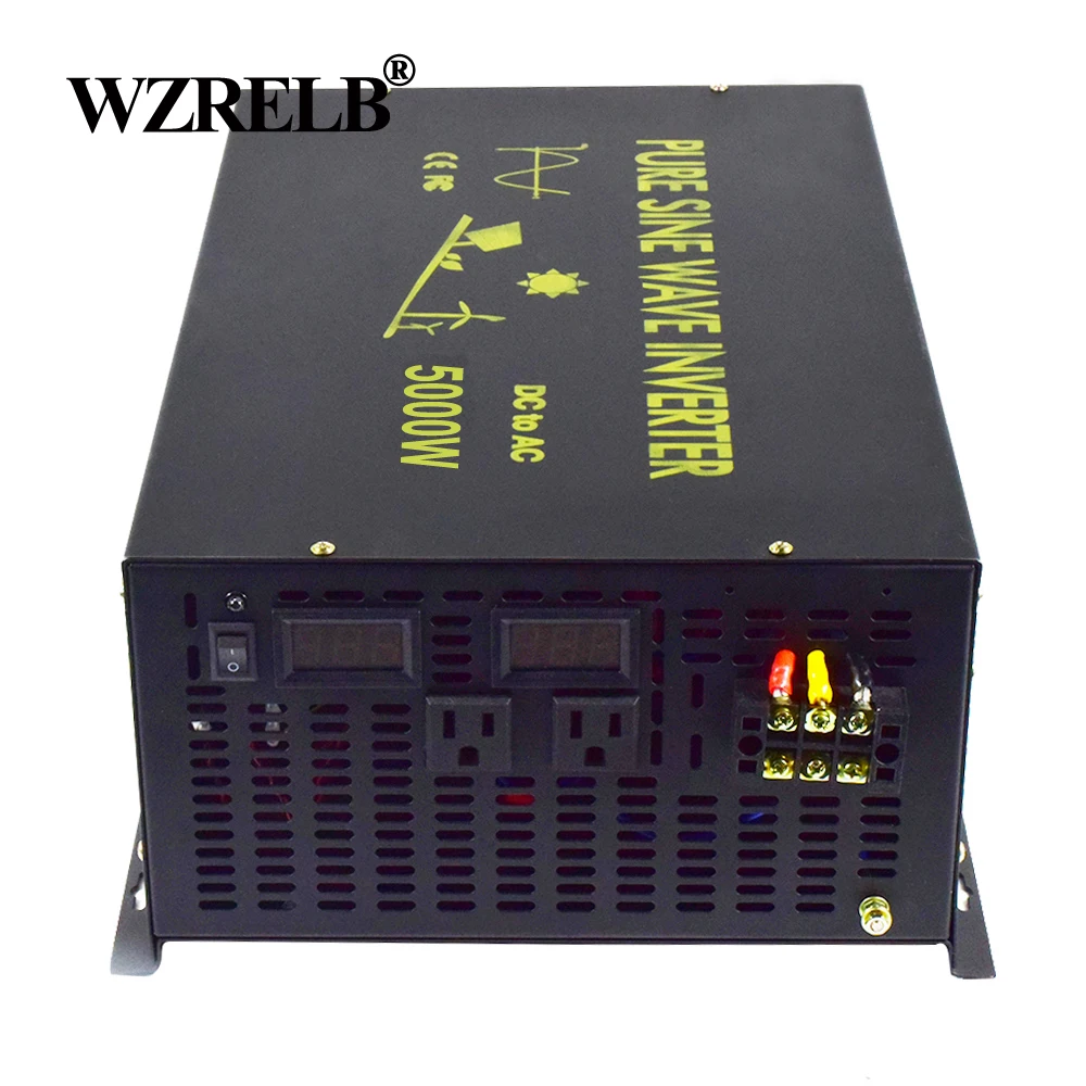 Pure Sine Wave Solar Inverter 12 220 5000W  12V/24V/48V DC to 120V/220V/240V AC Car Power Inverter Motor Converter Power Supply