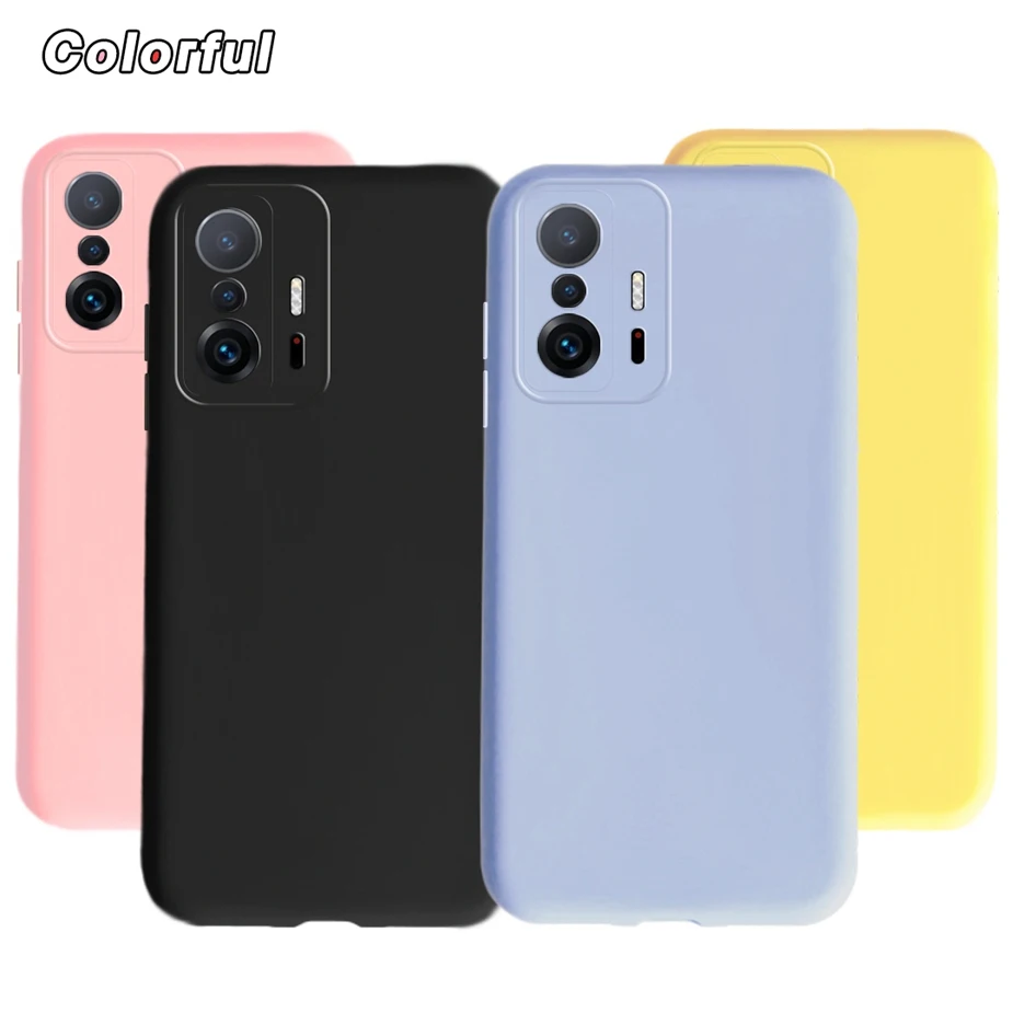 Silicone Case For Xiaomi 11T Case Mi 11T Pro Soft Slim Fundas Coque Candy Matte Phone Cover For Xiaomi 11T Pro Mi11T Pro Bumper