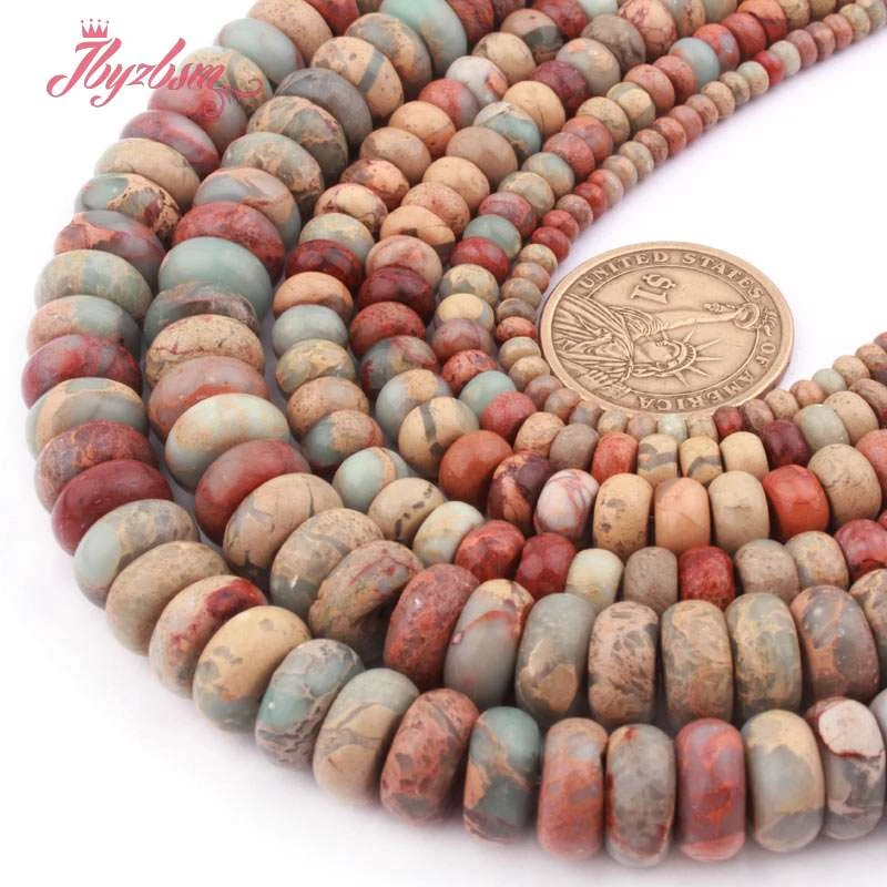 

Natural ShouShan Stone 2x4/3x6/5x8mm Rondelle Multicolor Loose Natural Stone Beads For Diy Jewelry Making Necklace Bracelet 15"