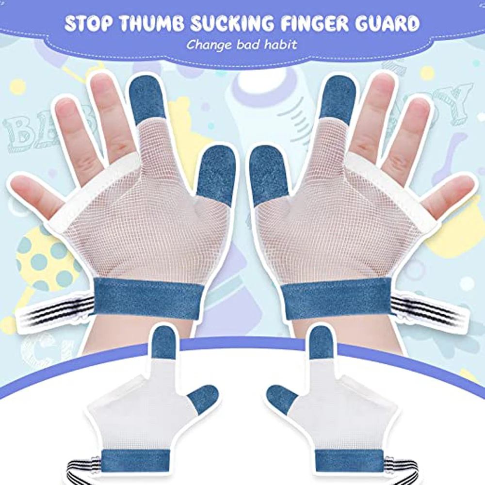 Wecute Newborn Baby Anti-eat Hand Gloves 15 Months-3 years Old Eating Hand Orthosis Two-finger Gloves Ultra-light and Ultra-thin