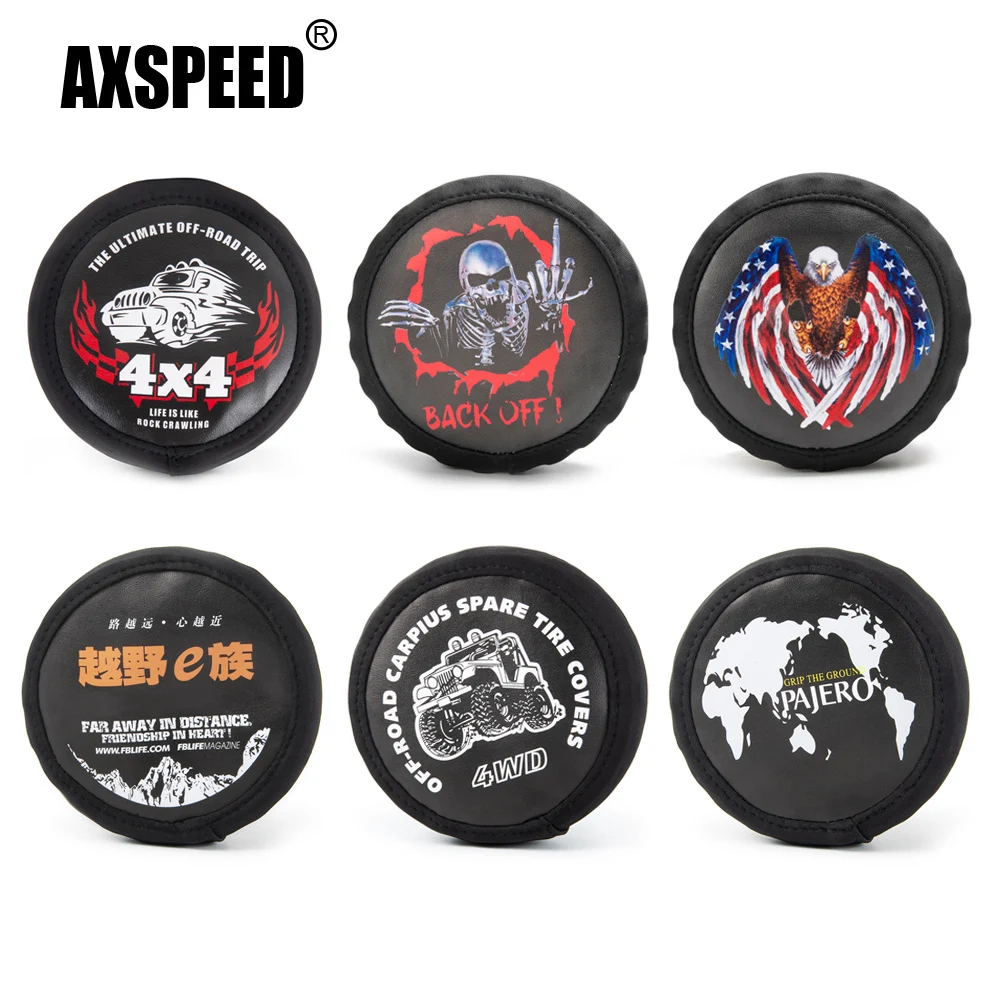 AXSPEED Spare Tires Cover Skeleton Pattern for TRX-4 Axial SCX10 Wraith 1/10 RC Crawler Car Model 100-120mm Diameter Tires Parts