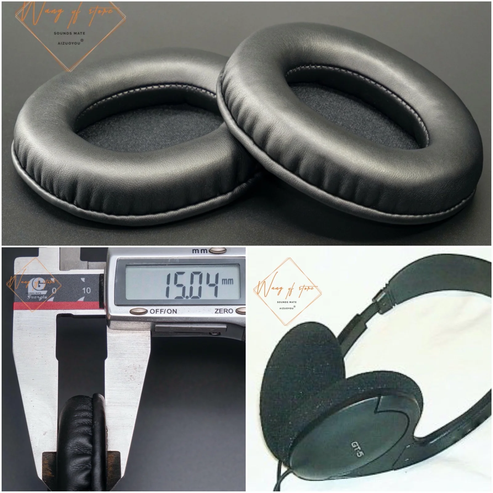 Oval Ellipse Egg Shape Soft Leather Ear Pads Foam Cushion EarMuff For Koss GT5 GT-5 Headphone Perfect Quality, Not Cheap Version