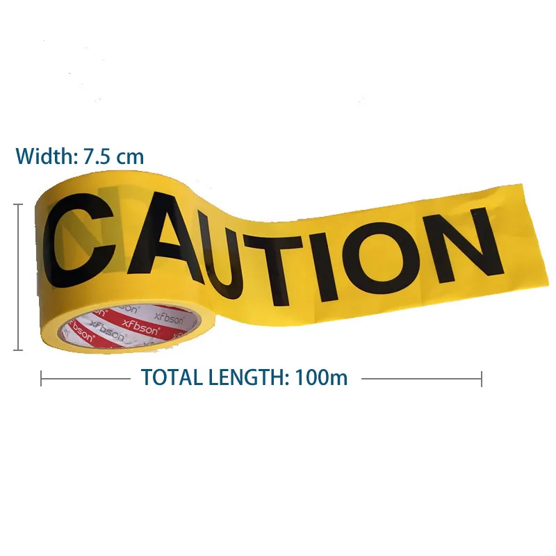 1/Roll 7.5cm*100m PE Warning Tape No Glue Caution Barrier Remind Work Safety Scene DIY Isolation Line For Bar Mall Store School