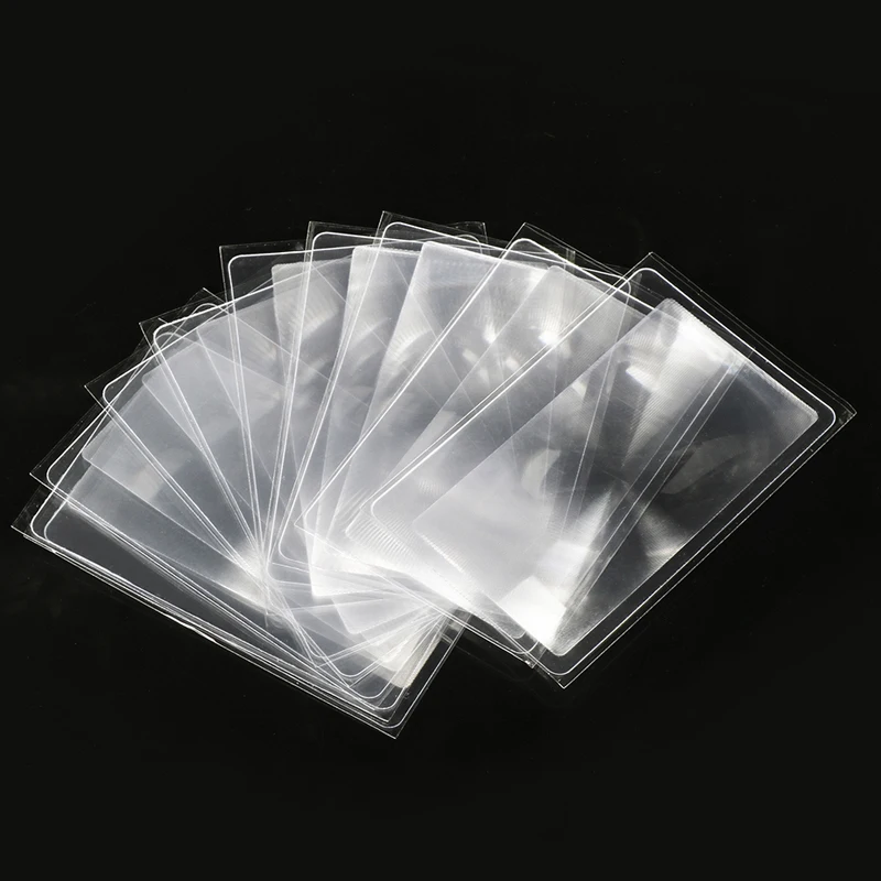 Magnifiers Credit Card Shape 3X Transparent Magnifier Magnification Magnifying Fresnel LENS Made of Plastics 10pcs