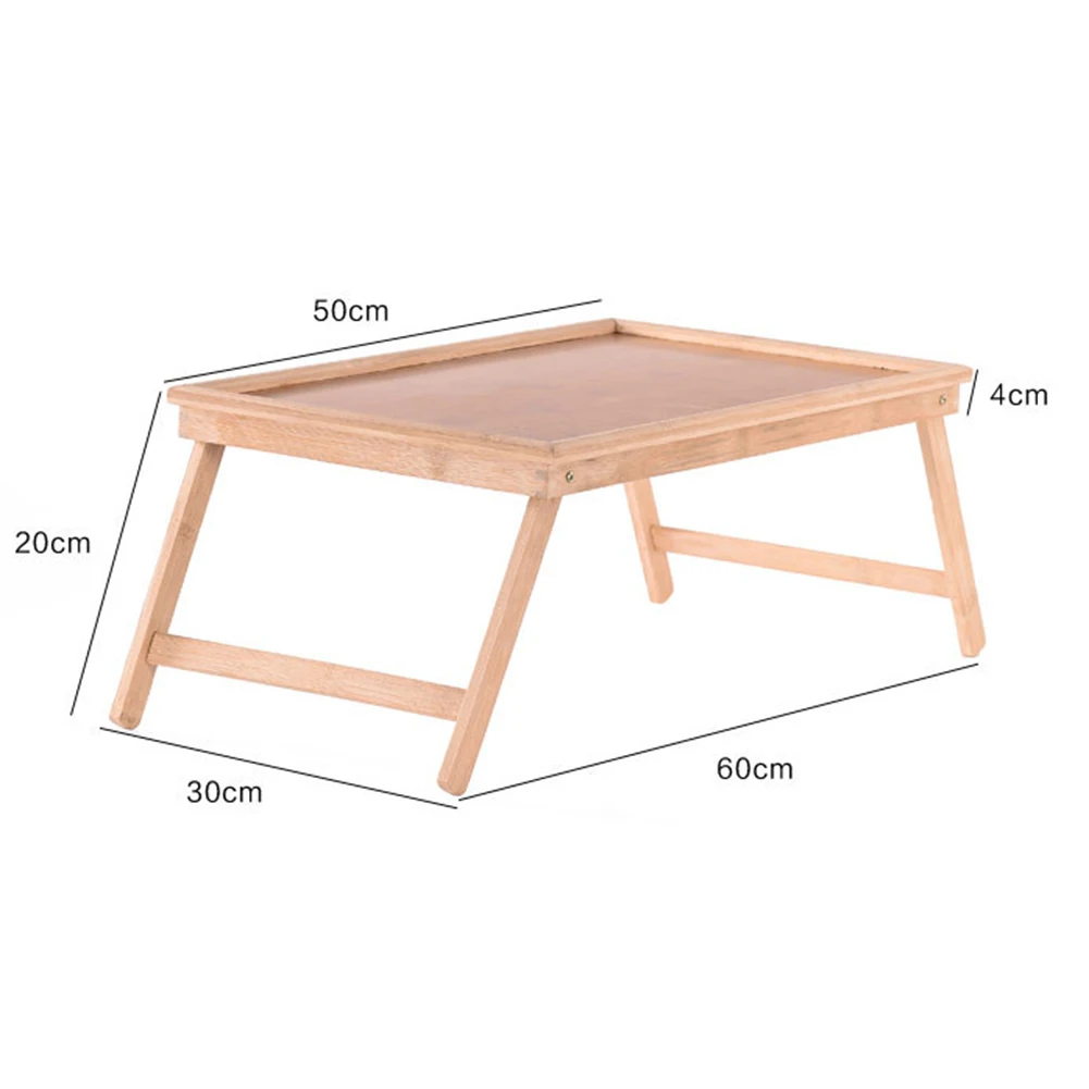 Bamboo Foldable Bed Table Tray Multifunctional Breakfast Table in The Bed Wear-Resistant Original Non-Toxic