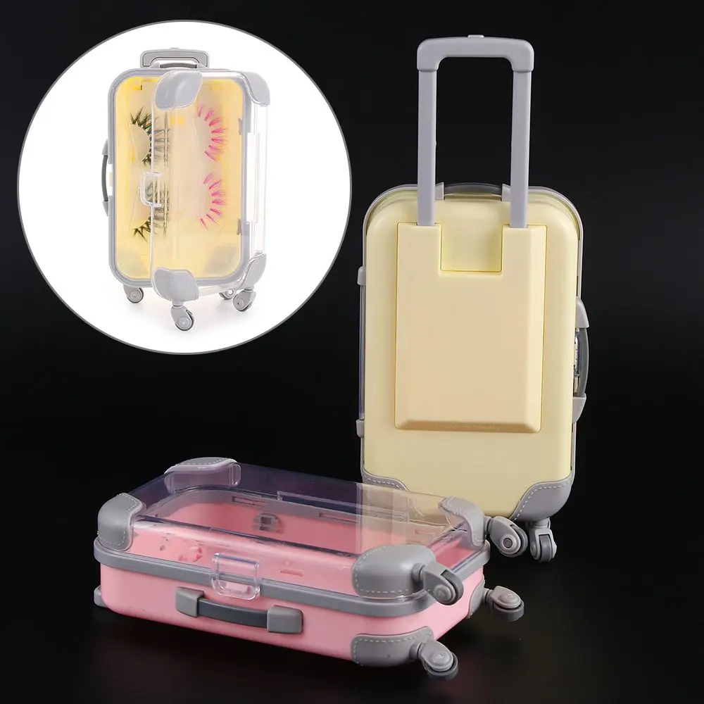 Nuovo design Strumento per il trucco Ciglia di visone di lusso in plastica Scatola per valigia multicolore Confezione per ciglia Bagagli Scatola per ciglia finte