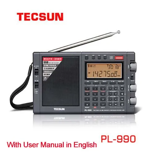 

Tecsun PL-990 MW/LW/SW/FM SSB Full-Band Radio Multi-function Portable Radio Receivers High Sensitivity DSP Digital Radio PL990