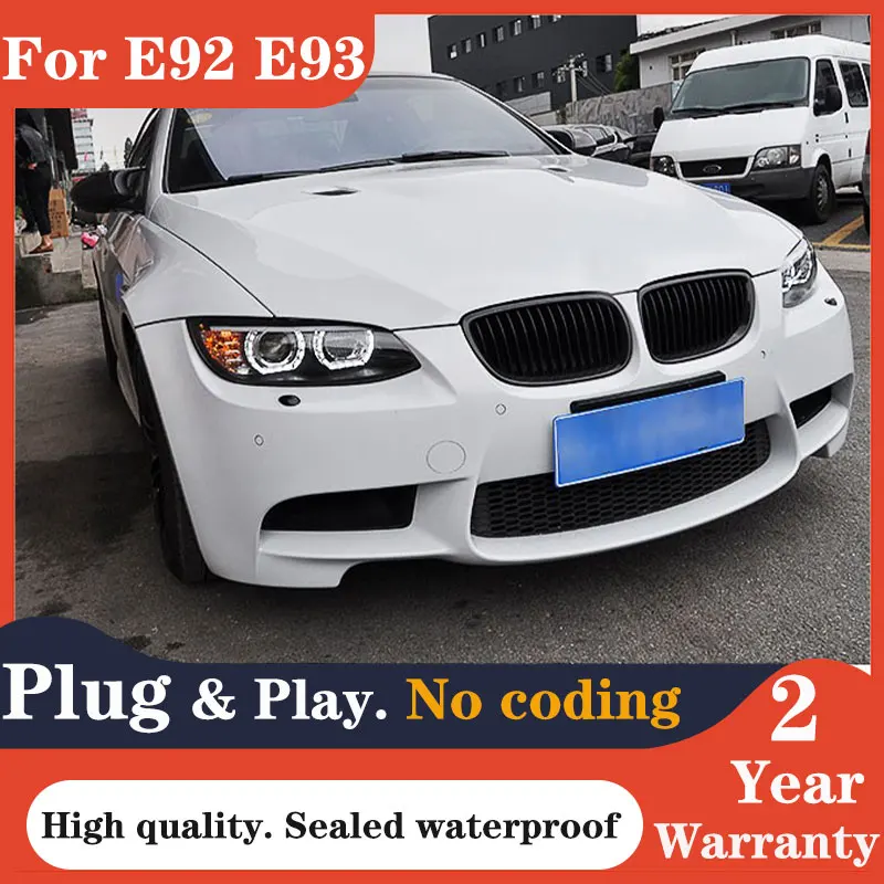 Car Styling for BMW E92 Headlights 2006-2012 E93 Headlight 330i 335i DRL Hid Head Lamp Angel Eye Bi Xenon Beam Accessories