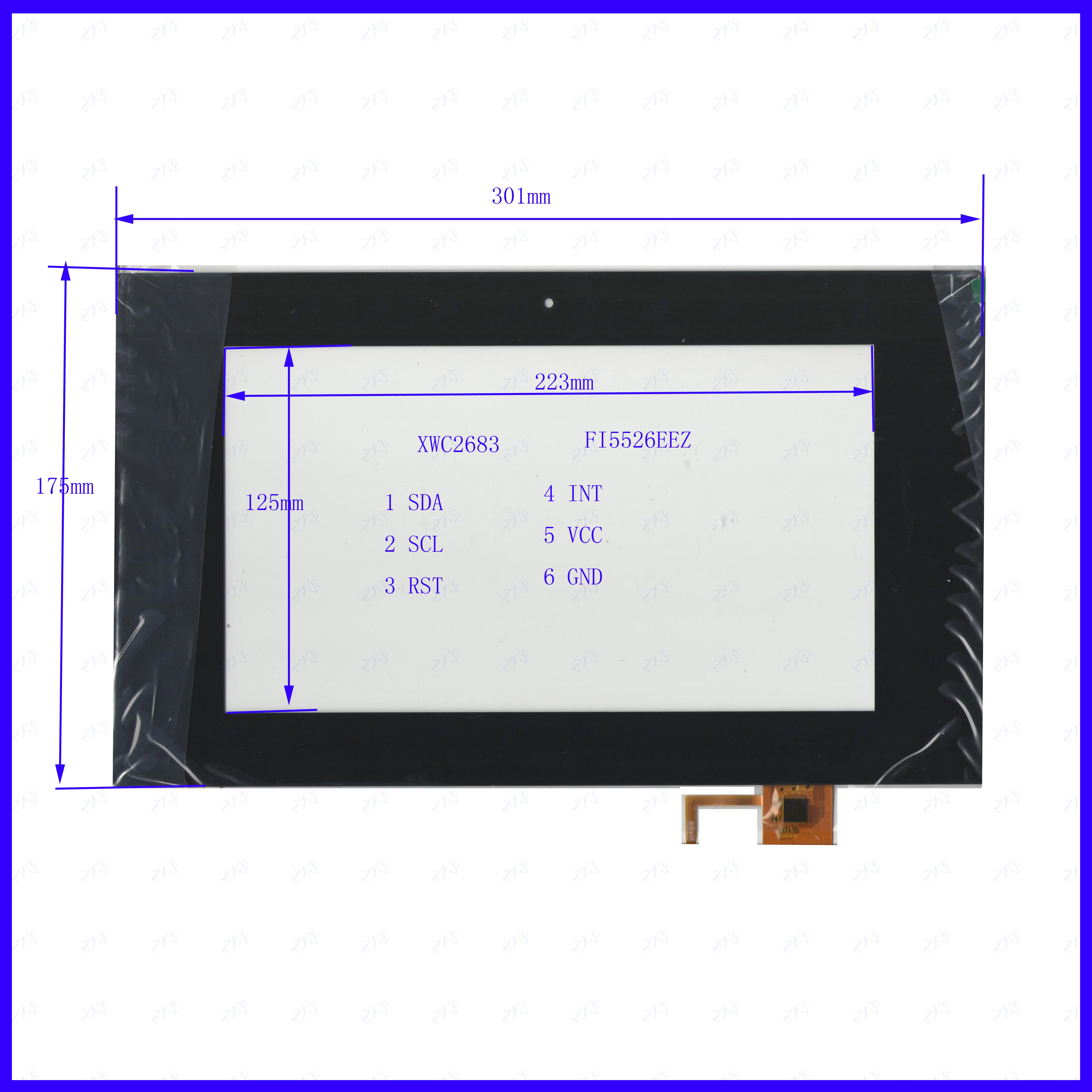 ZhiYuSun XWC2683   NEW 301mm*175mm   FT5526EEZ Touch sensor  panel  use GPS DVD  overlay kit Resolution 301*175 XWC 2683