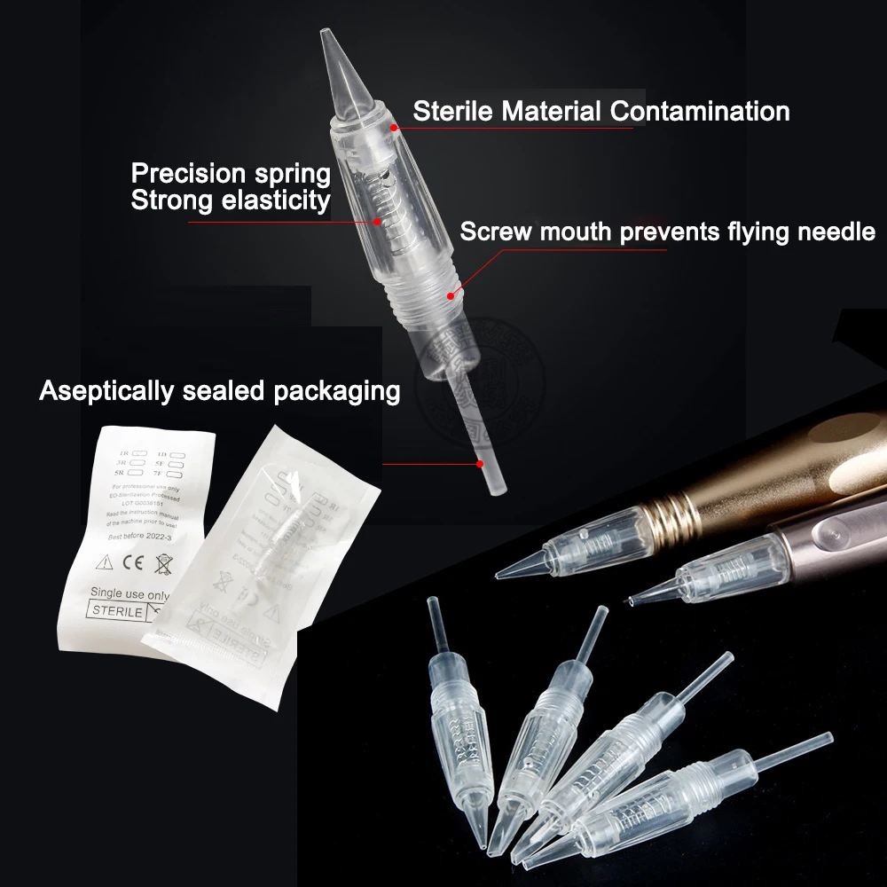 Transparent Screw Needles 10PCS/bag Permanent Eyebrow Lip Makeup Needles For Permanent Makeup Machine