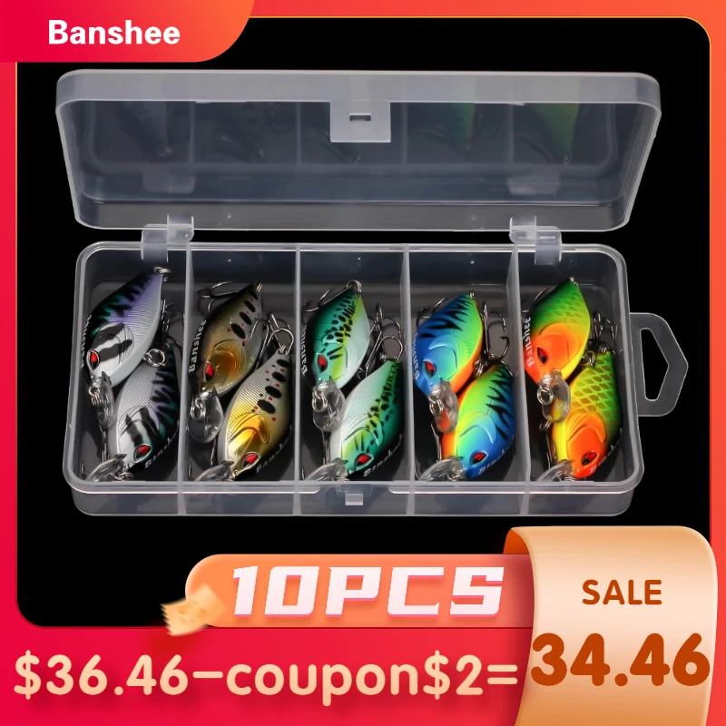 Banshee 10Pcs Set Of Wobblers For Pike Crankbaits Fishing Lures Shallow Diving Rattling Baits Hard Wobbler Trolling Lure 58mm 9g