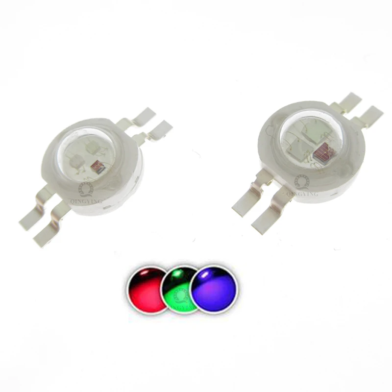 QINGYING 200pcs 1W 3W LED Chip High Power Lamp Diodes Warm Cold White Red Green Blue Yellow Full Spectrum Plant Grow Light Beads