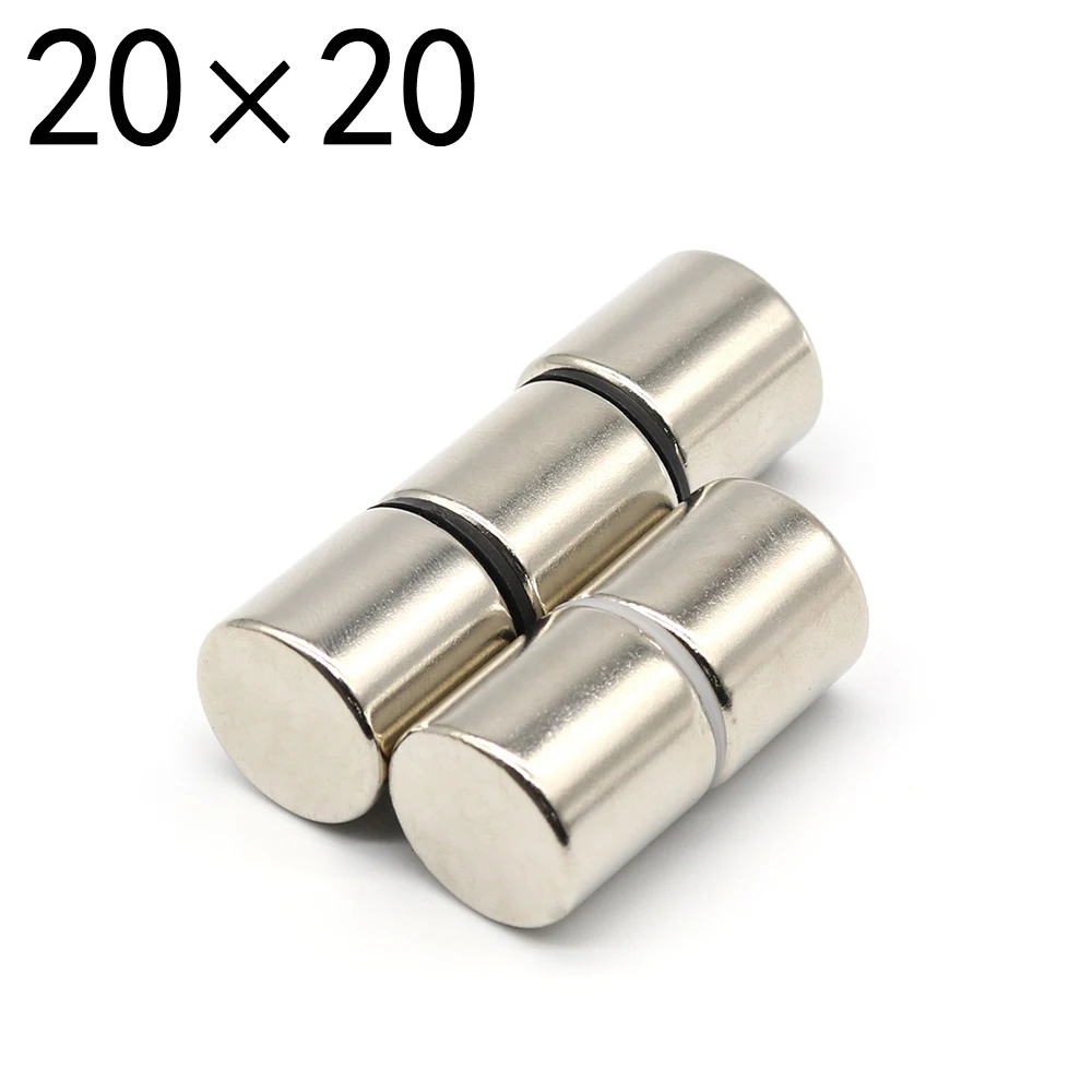 

1/2/5 Pcs 20x20 Round Neodymium Magnet 20mm X 20mm N35 NdFeB Super Powerful Strong Permanent Magnetic imanes de neodimio