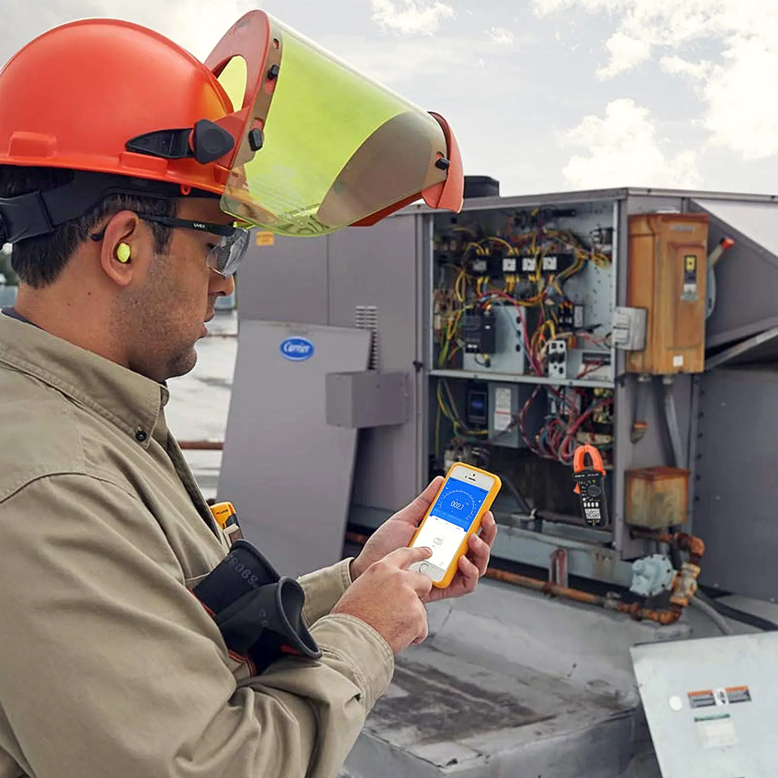 Imagem -04 - Digital Braçadeira Multímetro Trms 6000 Contagens para ac dc Tensão Atual Capacitor de Resistência Freqüência Ncv Temperatura Bt7200app