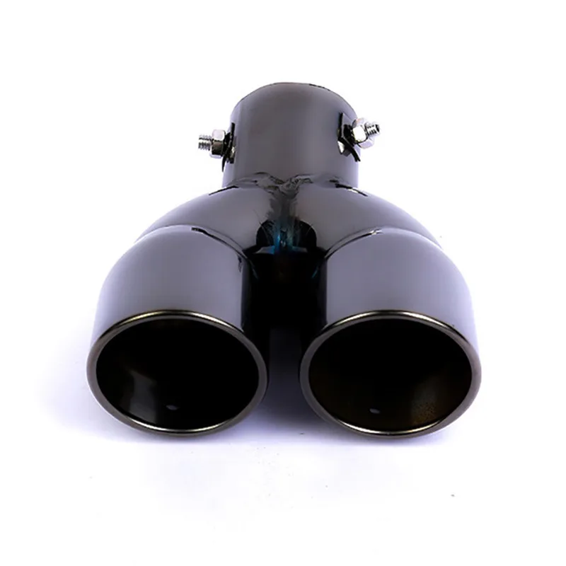 Universal Car Exhaust Muffler Tip Round Stainless Steel Car Tail Rear Chrome Round Exhaust Pipe Tail Muffler ID 76MM