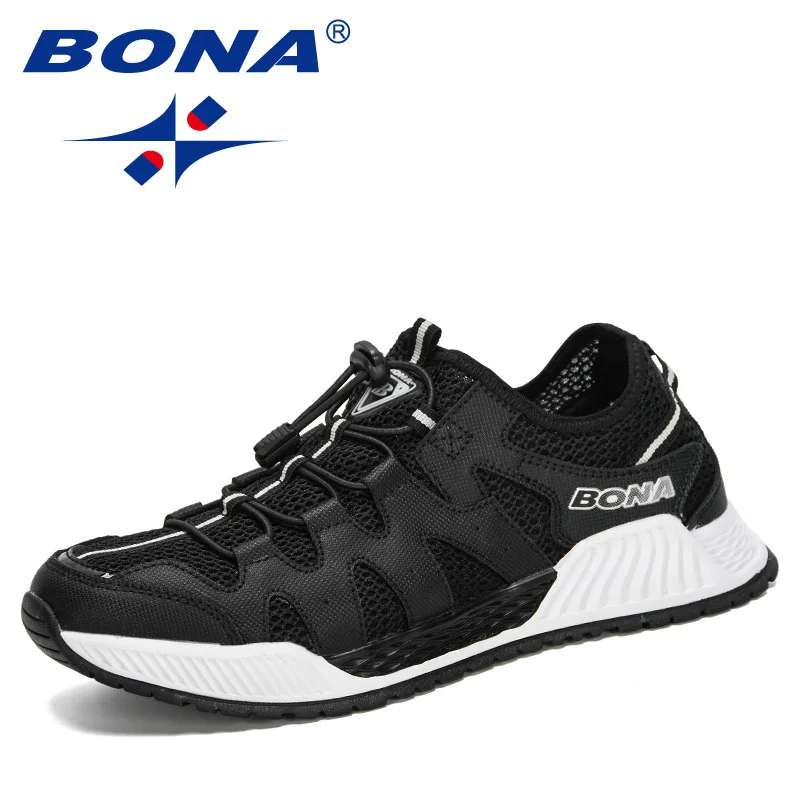 BONA New Designers Mesh Running Shoes Men 46 Large Size Sneakers Walking Jogging Casual Shoes Man Athletic Fotwear Trendy