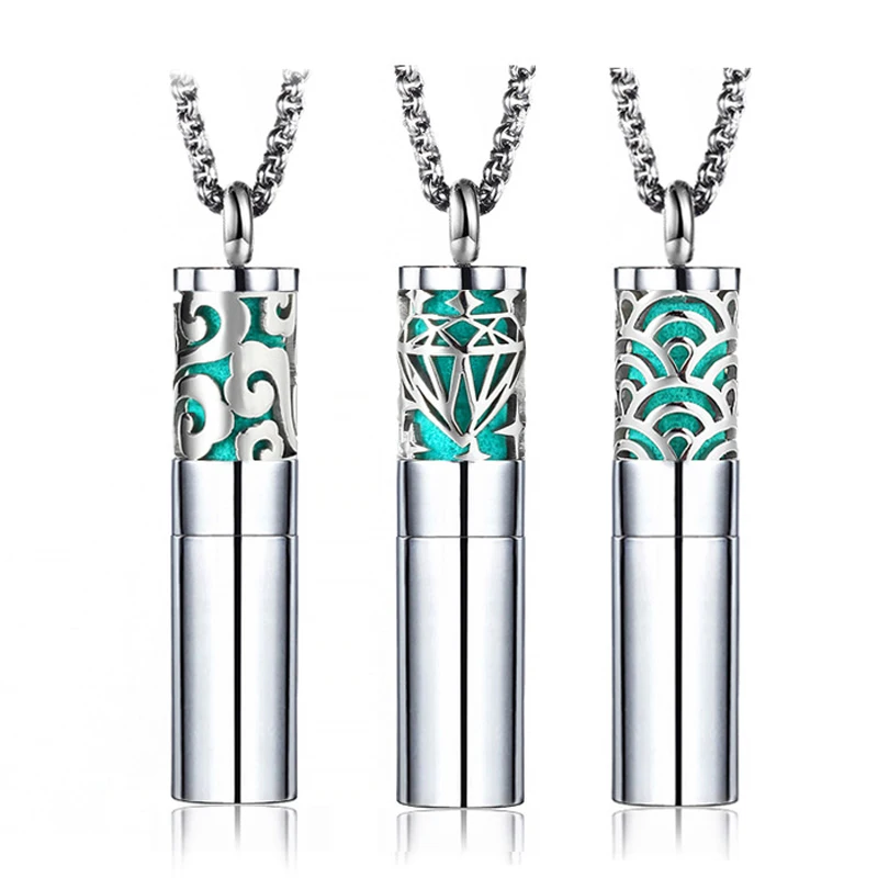 316L Stainless Steel Gawu Tube Perfume Pendant Wholesale Aromatherapy Oil Openable Girl Boy Pendant Necklace Fashion Jewley