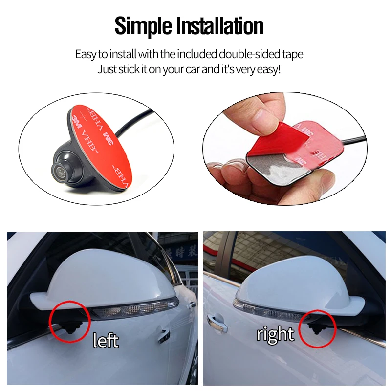 BOENKAI 4 Pin Port CCD telecamera per veicoli impermeabile HD Car Reverse Backup parcheggio telecamera per retromarcia vista laterale anteriore punto cieco