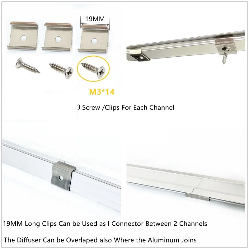 5/10-Pack 1 Meter 40Inch Recessed LED Aluminium Profile With Milky Diffuser,12V/24V Strip Embedded Mounting Channel Track System