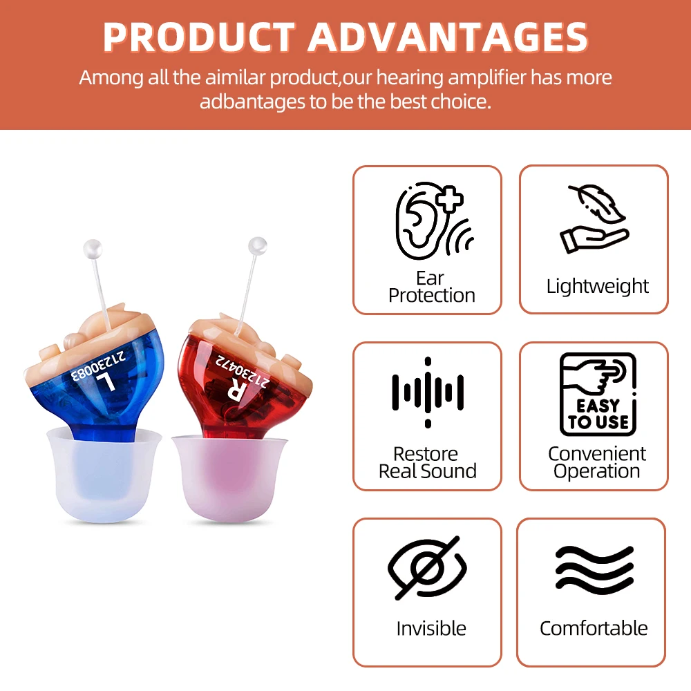 Q70 CIC Digital 8 Channels 16 Bands Hearing Aids Mini Invisible Ear Sound Amplifier for Eldly Deaf People Dropship