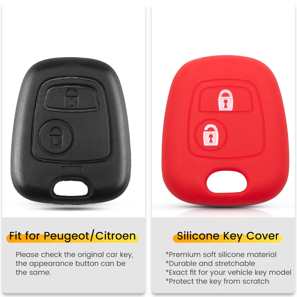 KEYYOU Silicone Key Car Case Protector Cover For Citroen C1 C2 C3 C4 Xsara Picasso For Peugeot 106 107 206 207 For Toyota Aygo