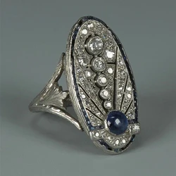 Huitan Luxury Vintage Ring for Women with Beautiful Hollow Out Pattern Personality Female Finger Accessories Retro Party Jewelry