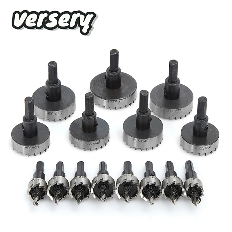 Versery High Quality 12-80mm High Speed Steel Drill Bit Hole Saw Stainless Steel Metal Aluminum Alloy HOT HSS Drill Bits