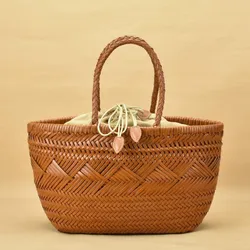 French hand-woven 100% Genuine Leather Woven Shoulder Bag with Casual Woven Inside Bag Vintage Shopping Bag Crossed Tote Bags