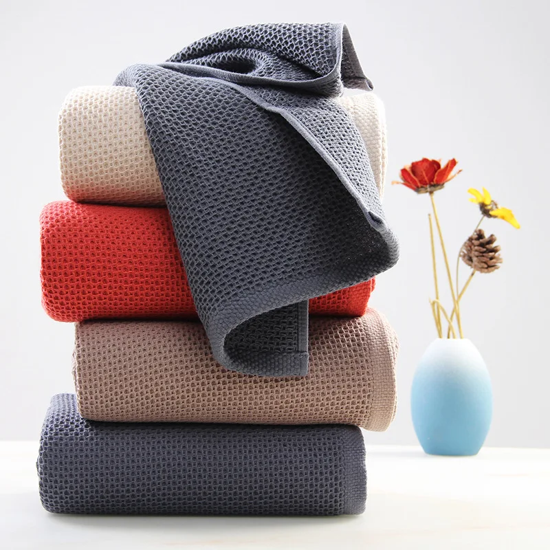 Cotton Hand Towel Honeycomb Strong Absorbent Breathable Soft Waffle Face Wash Towel Home Cleaning Tool Kitchen Cleaning Cloth