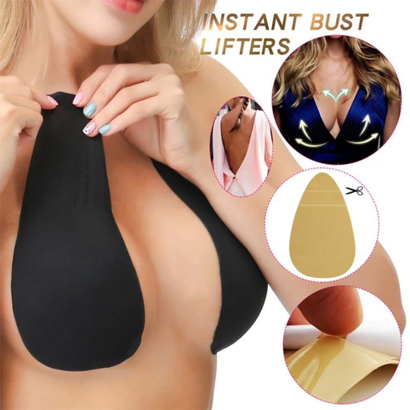 Silicone Push Up Invisible Bra Adhesive Nipple Cover Pasties Boob Breast Lift Tape Cache  for Bikini Instant Bust Lifter C Cup