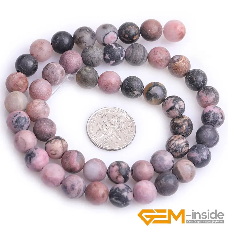 Natural Stone Black Rhodonite Frosted Round Faceted Beads For Jewelry Making Strand 15 inch DIY Loose Beads For Bracelet 6mm 8mm