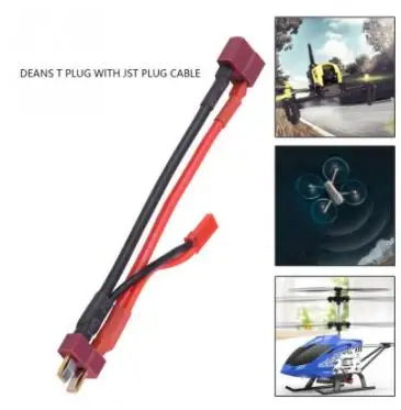 Silicone T Male to T Female Cable Deans T Plug with JST Plug Power Cable 18AWG Wire for Remote Control Airplane Car Boat