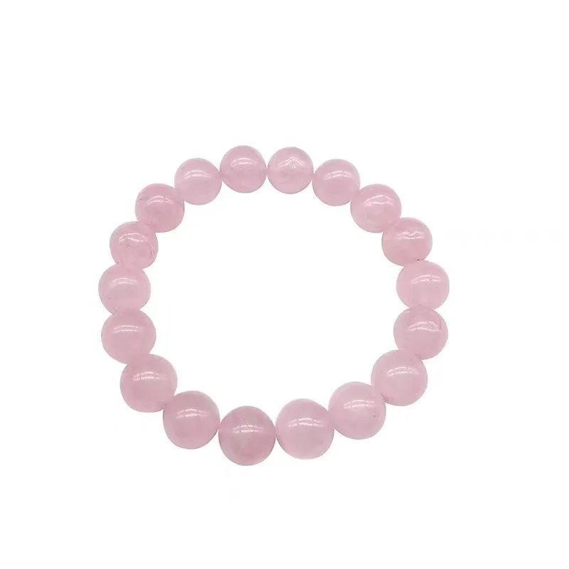 Atacado pedra natural rosa rosa em pó streche pulseira cristal quartzo cordão elástico amantes mulher presente pulserase jóias contas
