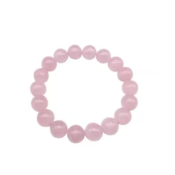 Wholesale Natural Stone Pink Rose Powder Streche Bracelet Crystal Quartz Elastic Cord Lovers Woman Gift Pulserase Jewelry Beads